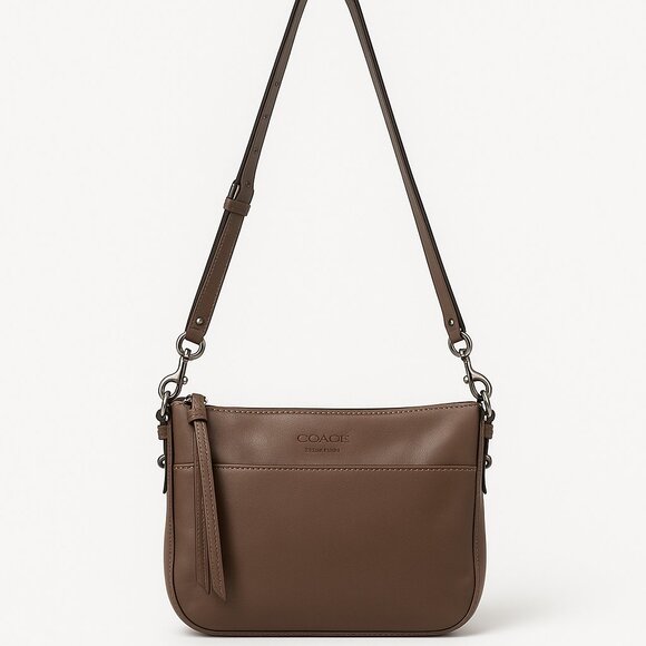 Coach Leather Convertible Shoulder Bag F14707 Zip Top Double Strap Taupe 2010 - Picture 2 of 15